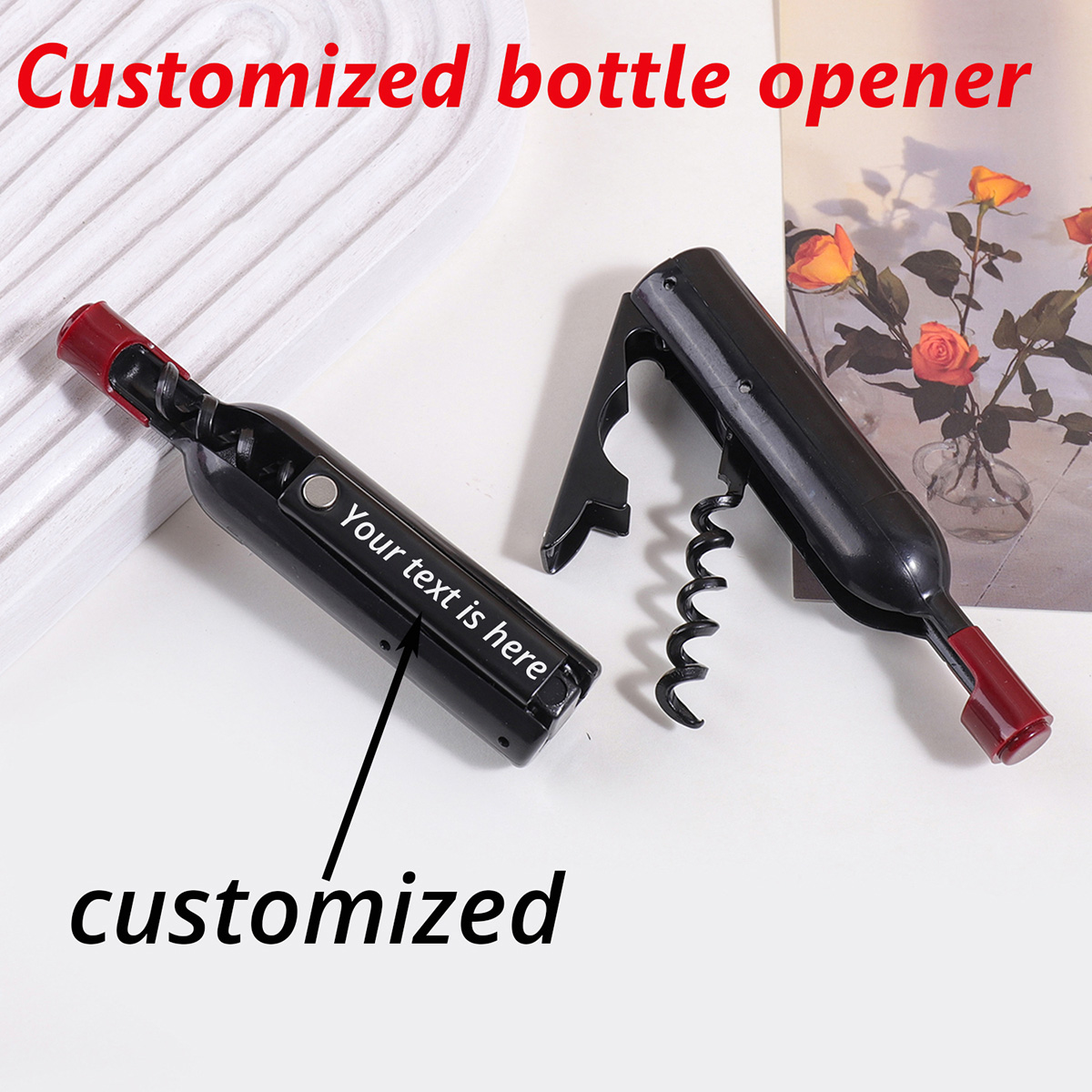 Wine In Beer Name - Custom Text Wine Opener Personalized Name