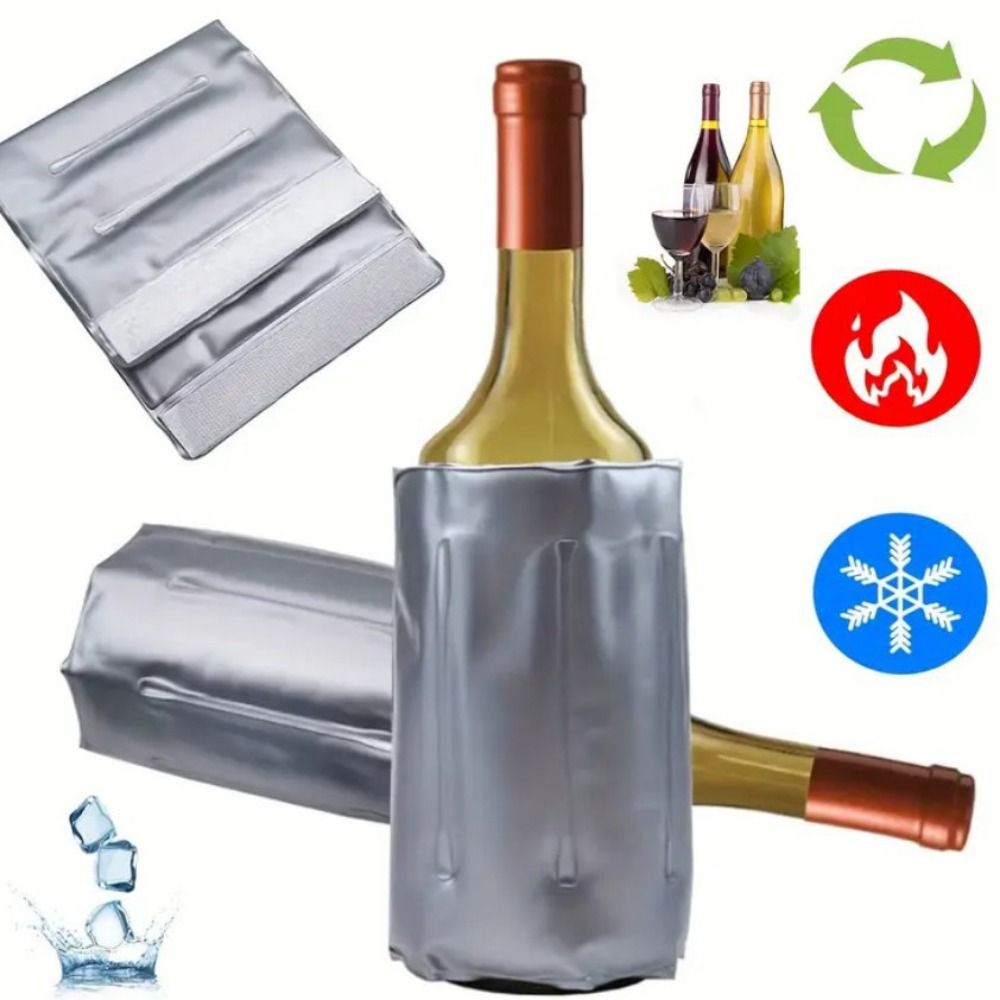 Wine Chiller Sleeve - Reusable Wine Cooler Bag Gray Thermal