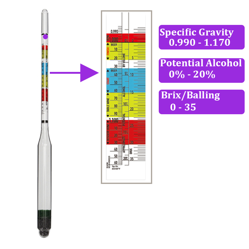 Triple Scale Hydrometer Beer & - Wine Beer And Cider 评论和价格