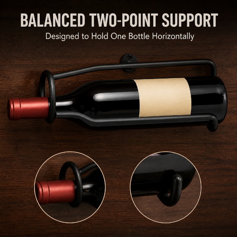 Wall‑Mounted Metal Wine Rack M - Wine Beer Red 评论和价格