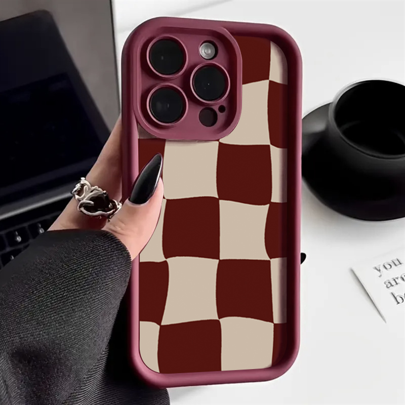 Wine Red Deform Grid Pattern P - Wine & Beer Quito 评论和价格