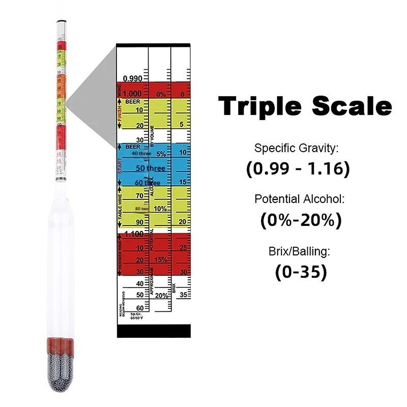 1Pcs 3 Scale Hydrometer For Wi - Wine Beer And Cider 评论和价格
