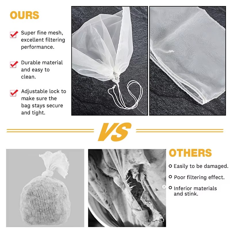 3Pcs Brew Bag 100 Mesh Straini - Wine Beer And Cider 评论和价格