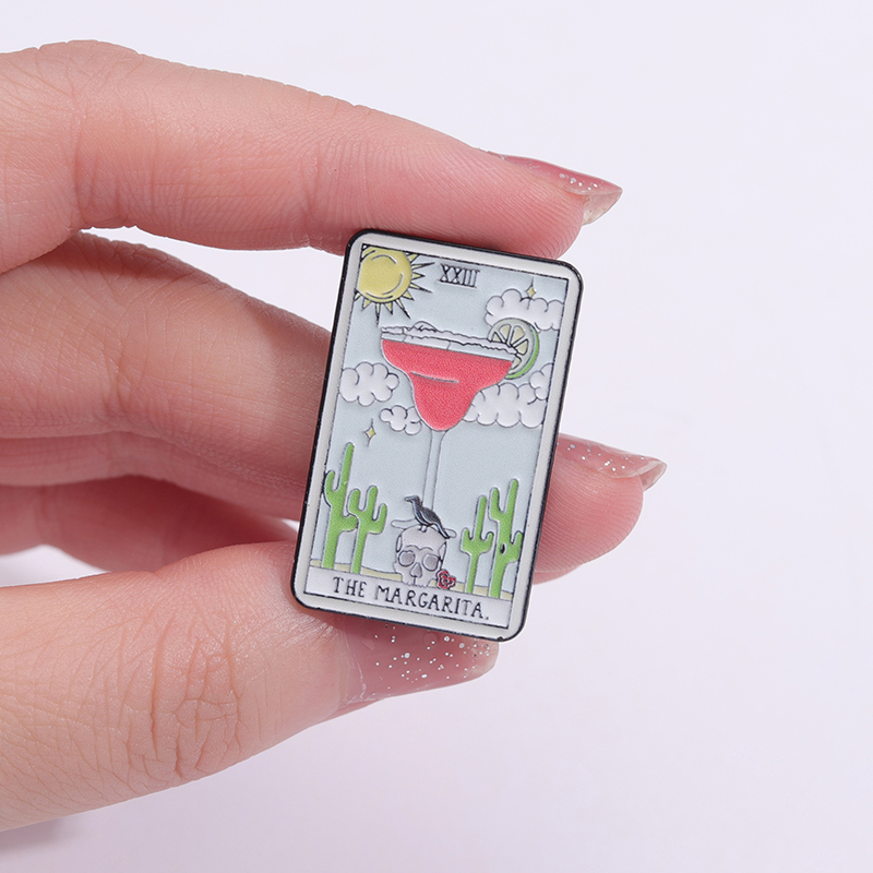 Tarot Enamel Pin Badge Card Cu - Wine Beer Pizza 评论和价格