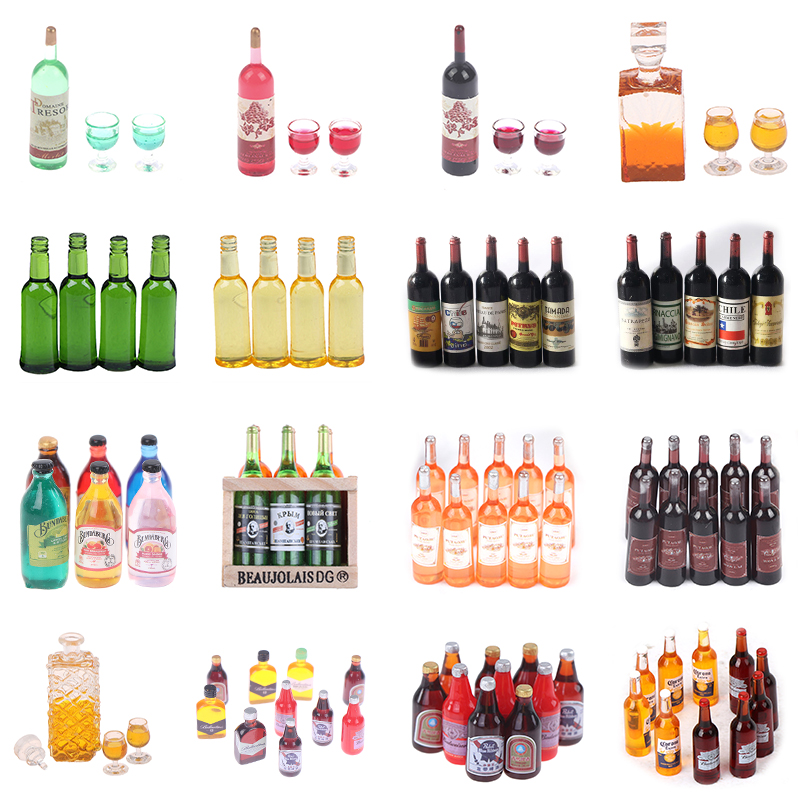 1 Set 1/12 Miniature Wine Bott - Taste Wine Beer Kitchen 评论和价格