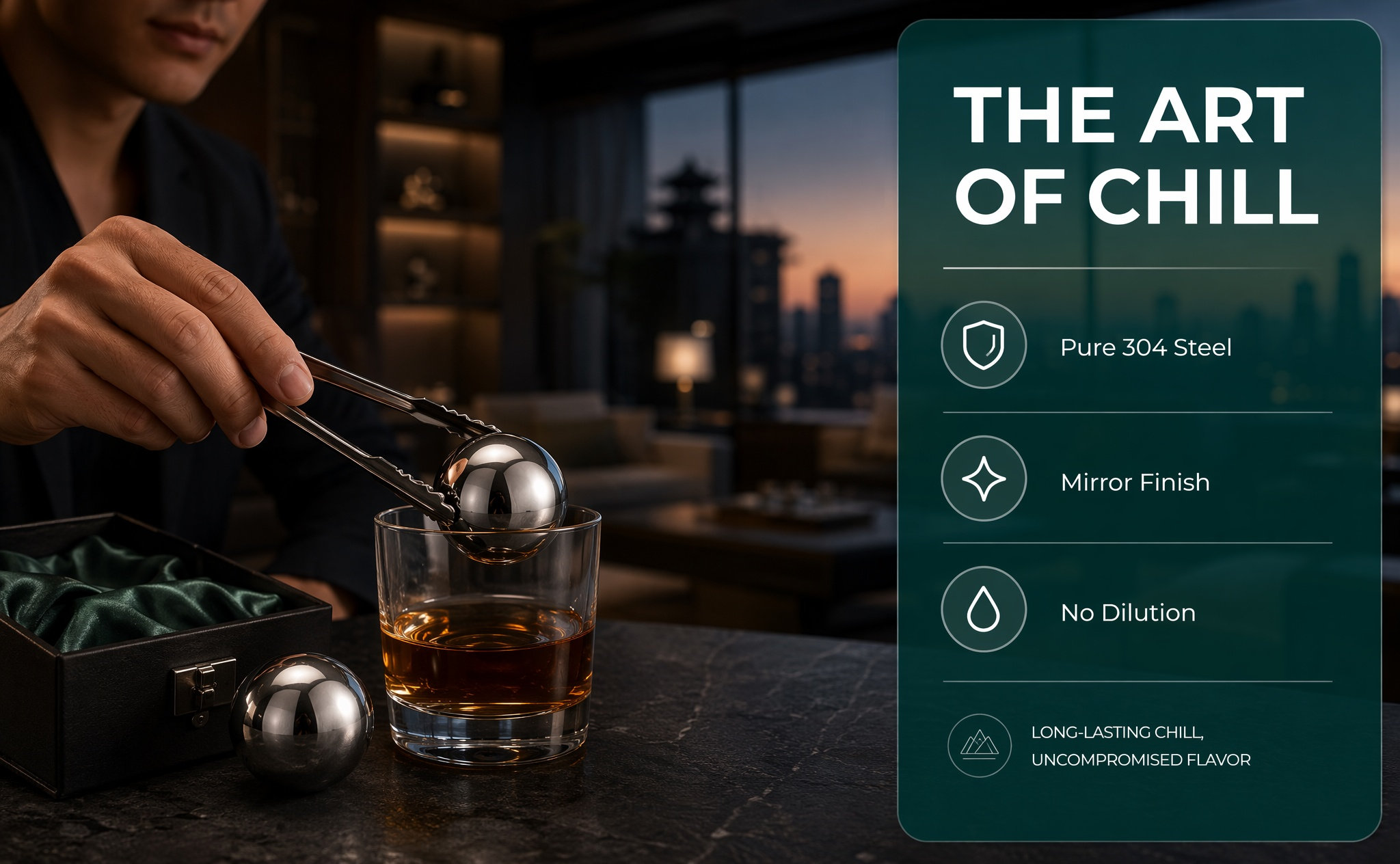 2Pcs Stainless Steel Ice Balls - Wine Beer Whiskey 评论和价格